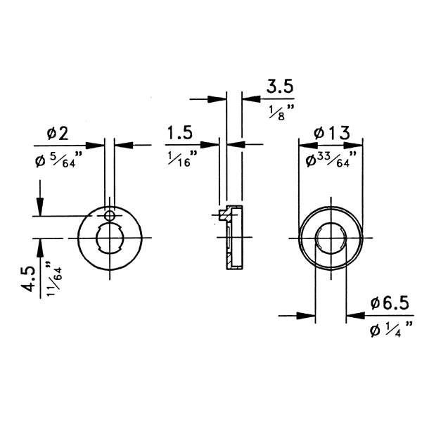 Nylon skiva 6 mm, pse med 100 stycken