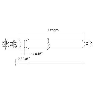 Velcrob�nd 200x20 (13) mm 1 styk, sort