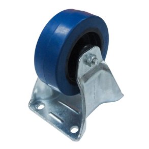 Bl� gummihjul Heavy Duty 100mm, fast hjul