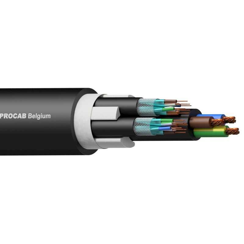 ProCab CAT7 2 x netvrks- og powerkabel 3G2.5, Afklip