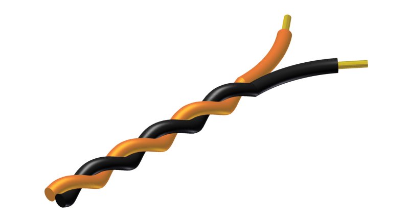 ProCab snoet kabel 2 x 0,5 mm sort - Orange 100 meter