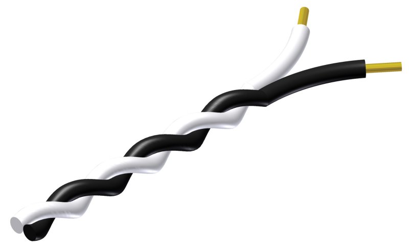 ProCab twistat kabel 2 x 0,5 mm svart - Vit 100 meter