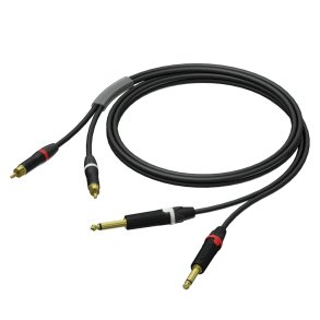 ProCab signalkabel 2 x Jack > 2 x RCA - 1,5 m