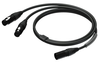 ProCab kabel Neutrik XLR han > 2 x XLR hun 1,5 meter