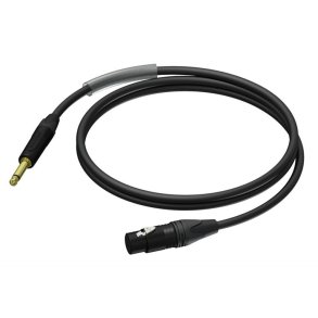 ProCab mikrofonkabel Jack han > XLR hun m/Sort Neutrik 