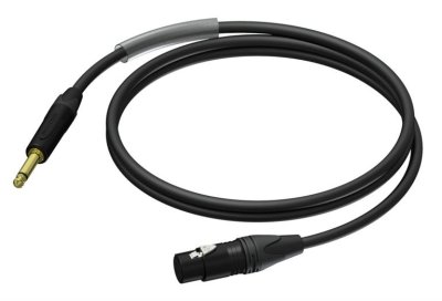 ProCab mikrofonkabel Jack han > XLR hun m/Sort Neutrik 
