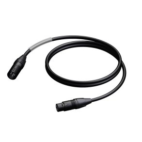 ProCab XLR han > XLR hun m/sort Neutrik - 1 meter