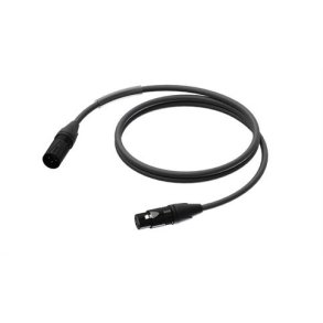 ProCab XLR kabel 3-P DMX med sort Neutrik