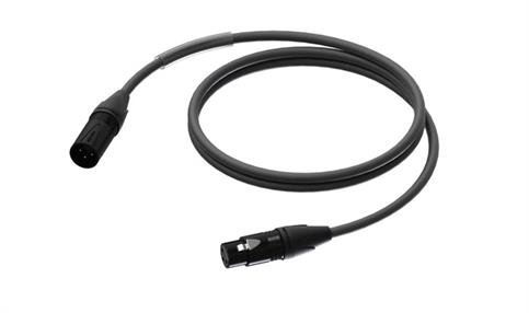 ProCab XLR kabel 3-P DMX med sort Neutrik