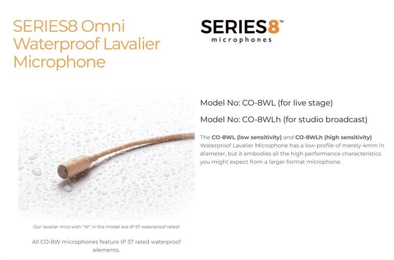 Point Source Audio Lavalier mikrofon Omni, high sensitivty, Sort