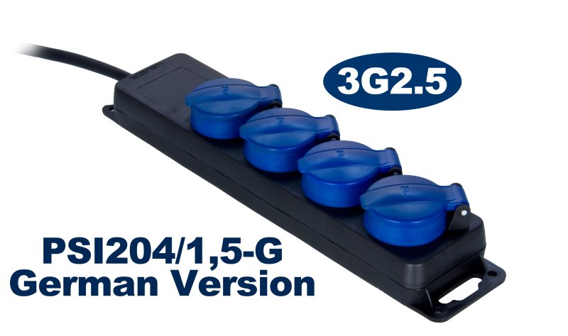 ProCab El skinne med 4 udtag IP44, 1,5 m 2,5 mm kabel