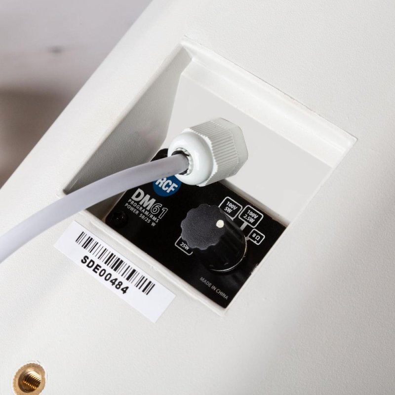 RCF hjttaler til vgmontering DM61, 100V, 25W, IP55 Hvid