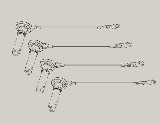 Quick lock pins til GTX12 rear link flybar, pickup flybar og extension bar 4 styk