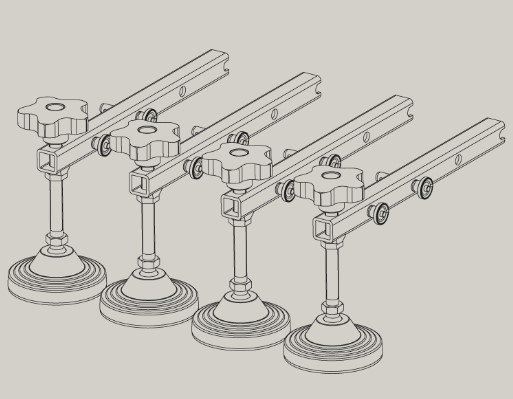 Hjdejusterbar fdder til GTX og GTS, pakke med 4 styk