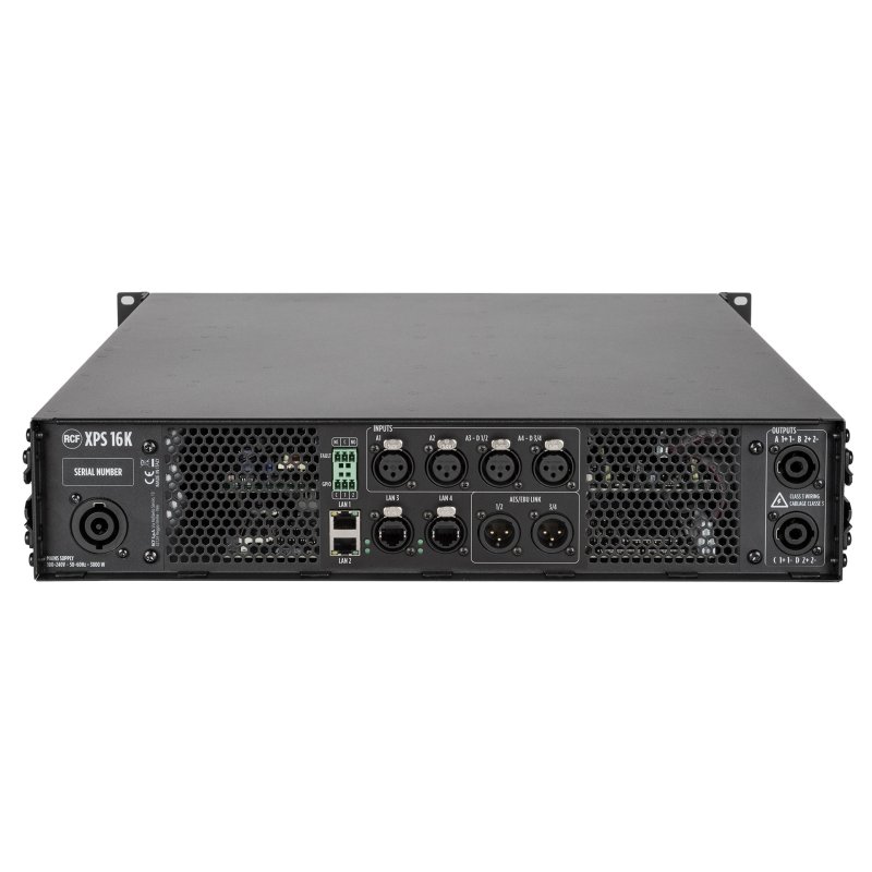 RCF XPS 16K 4 kanals DSP forstrker 4 x 4000 W, RDnet, Dante