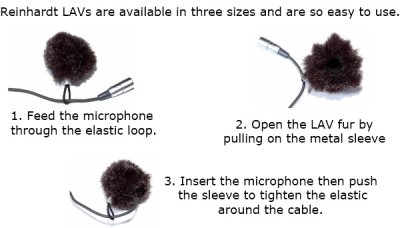 Reinhardt vindpels til lavalier mikrofon Medium, sort