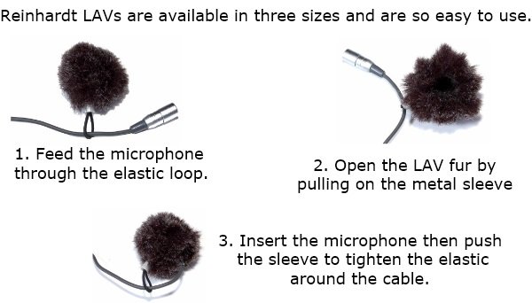 Reinhardt vindpels till lavalier mikrofon Small, svart