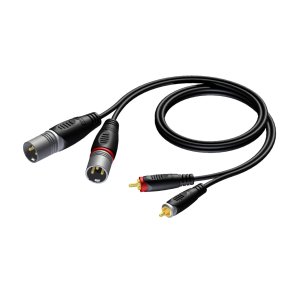 ProCab 2 x XLR han > 2 x RCA han - 3 meter