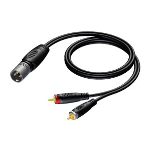 ProCab XLR han > 2 x RCA - 1,5 meter