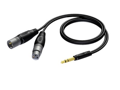 ProCab XLR han/hun > Jack han stereo 5 meter
