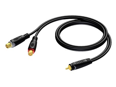 ProCab RCA han > 2 x RCA hun - 1.5 meter