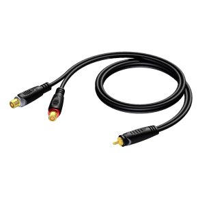 ProCab RCA han > 2 x RCA hun - 1.5 meter