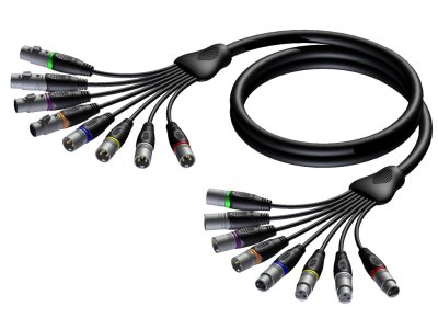 ProCab Multikabel 8 (4xhan+4xhun XLR)>(4xhun+4xhan) 5 m