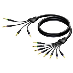ProCab Multikabel 8 x mono jack han>4 x stereo jack 5 m