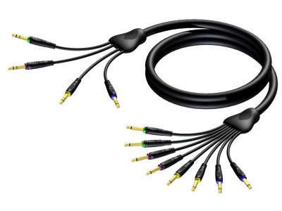 ProCab Multikabel 8 x mono jack han>4 x stereo jack 5 m