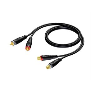 ProCab Phono f�rl�ngningskabel 2 x RCA hona > 2 x RCA hane