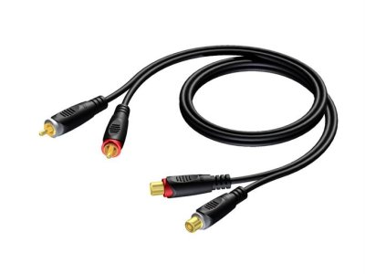 ProCab Phono f�rl�ngningskabel 2 x RCA hona > 2 x RCA hane