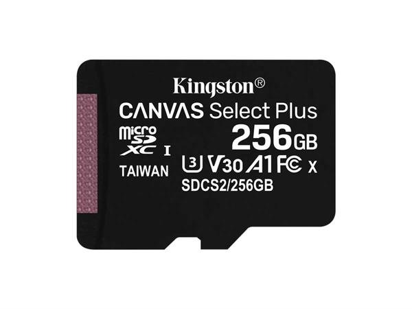 Kingston 256 GB micro SDHC flash memory kort Plus