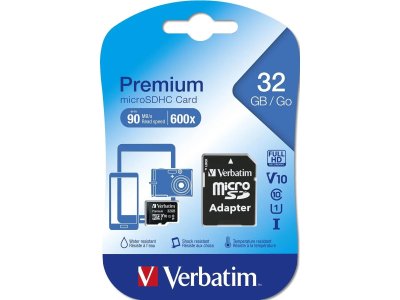 Verbatim 32GB micro SDHC flash memory kort