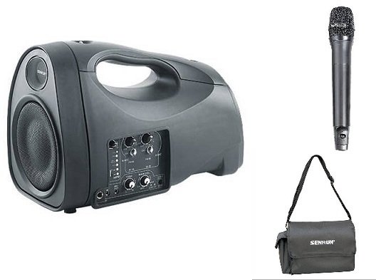 Senrun batteridrivet hgtalarset m/ vska och mikrofon