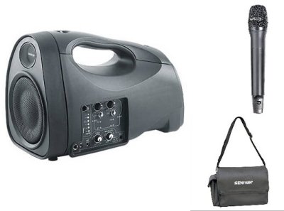 Senrun batteridrevet h�jttaler s�t m/ taske og mikrofon