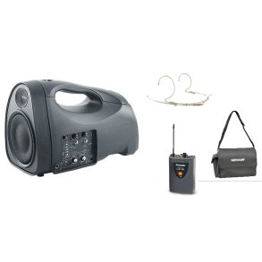 Senrun batteridrevet h�jttaler s�t m/ taske og headset mik