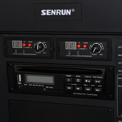 Senrun EP810 transportabel h�jttaler 120W  m/2 x modtagere Freq. 620 til 640 MHz