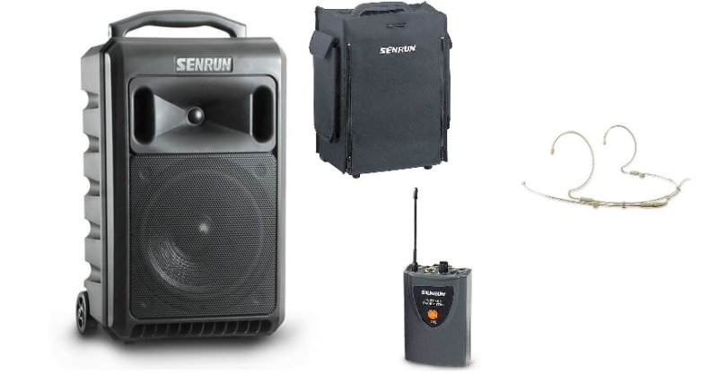 Senrun Transportabel hjttaler 120W m/Headset mikrofon