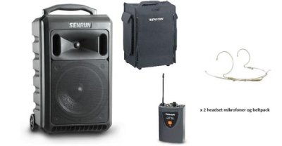 Senrun Transportabel hjttaler 120W m/2 styk Headset mikrofon