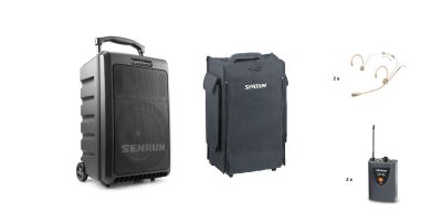 Senrun EP900 portabel h�gtalare 180W med 1 x mottagare 6A och 2 x headsetmikrofon