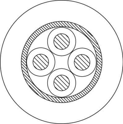 ProCab Signalkabel rund 4 ledere separat sk�rm afklip meterm�l