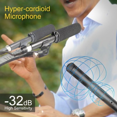 Synco D1 Broadcast shotgun mikrofon til 48 Volt eller AA batteri