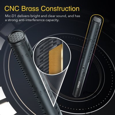 Synco D1 Broadcast shotgun mikrofon til 48 Volt eller AA batteri
