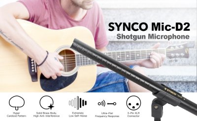 Synco D2 Broadcast shotgun mikrofon til 48 Volt Phantom power
