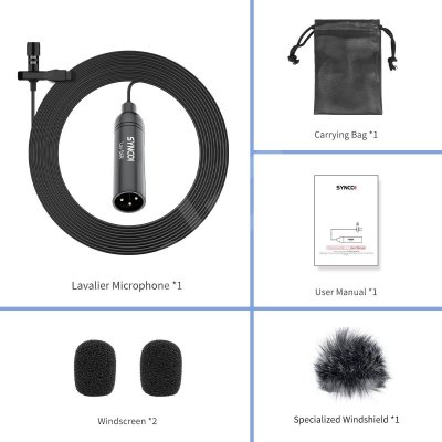 Synco lavalier mikrofon PRO m/XLR udgang, kuglekarakteristik