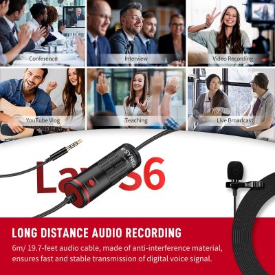 Synco lavalier mikrofon m/6 meter kabel