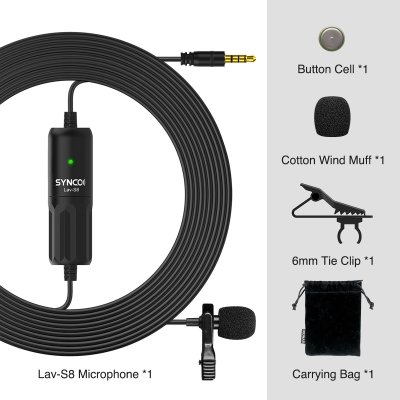 Synco lavalier mikrofon til kamera og mobiltelefon