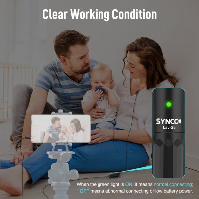 Synco lavalier mikrofon til kamera og mobiltelefon