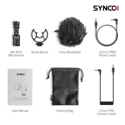 Synco mikro videomikrofon shotgun til kamera DSLR