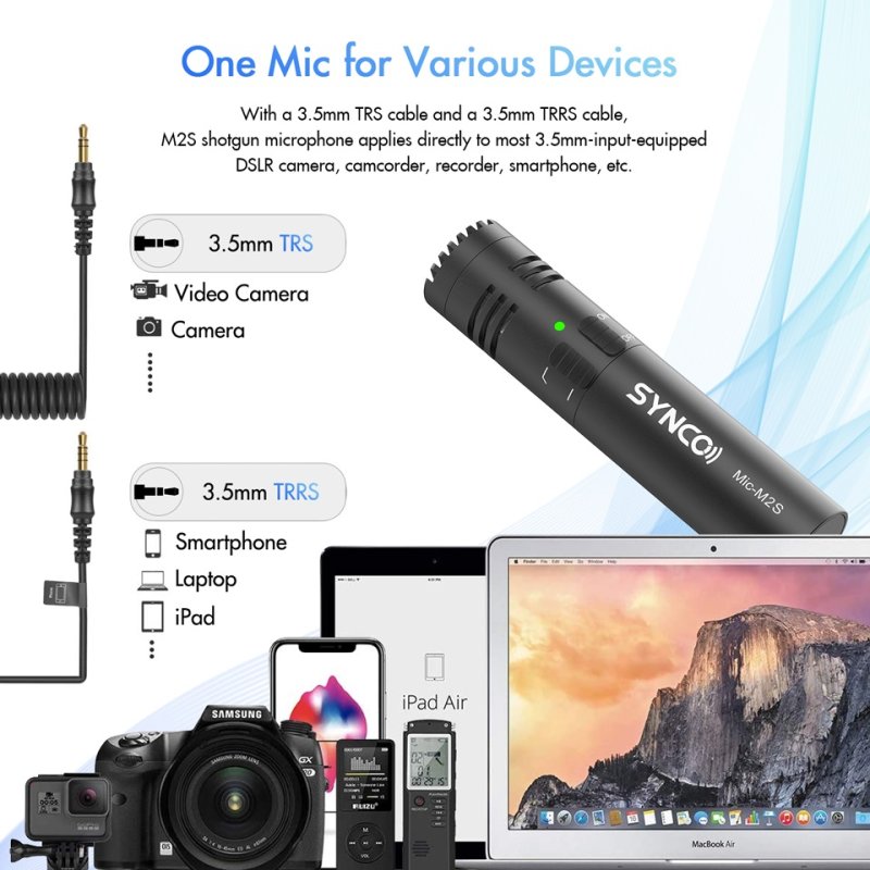 Synco ultra kompakt shotgun mikrofon til kamera